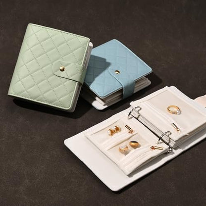 Oirlv Compact Travel Jewelry Organizer Light Blue - color: Light Blue