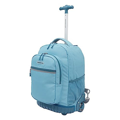 Travelers Club 18" Rolling Backpack with Shoulder Straps, Aqua - color: Aqua, size: 18 Inch