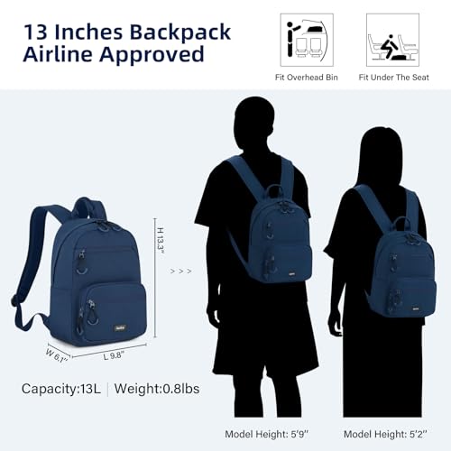 HanTrip 13 Inch Mini Small Travel Backpack Cary on For Women Men, Navy Blue - color: Navy Blue, size: 13 Inch