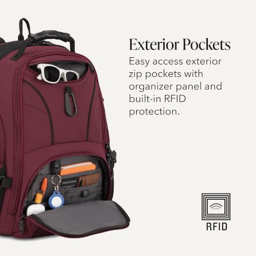 SwissGear Sion Softside Expandable Spinner Luggage Durable Lightweight Travel Suitcase, Merlot, 2-Piece Set (Carry-On/Backpack) - color: Merlot, size: 2-Piece Set (Carry-On/Backpack)