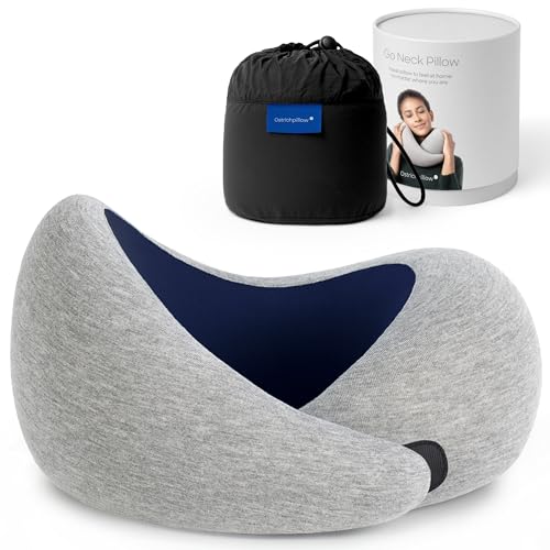 Ostrichpillow GO Travel Pillow, 360° Memory Foam Support, Soft & Washable - color: Deep Blue