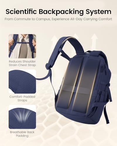 LOVEVOOK Laptop Backpack Women with Tumbler Holder, Work Travel Backpack - color: Dark Blue, size: 15.6 Inch