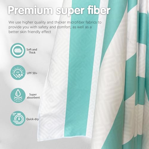 2 Pack Microfiber Beach Towel, 75'' x 35'' Quick Dry Beach Towel | Extra Large Beach Towel, Sand-Free Pool & Travel Towels for Adults, Soft Breathable and Lightweight - color: 2 Pack- Blue Green
