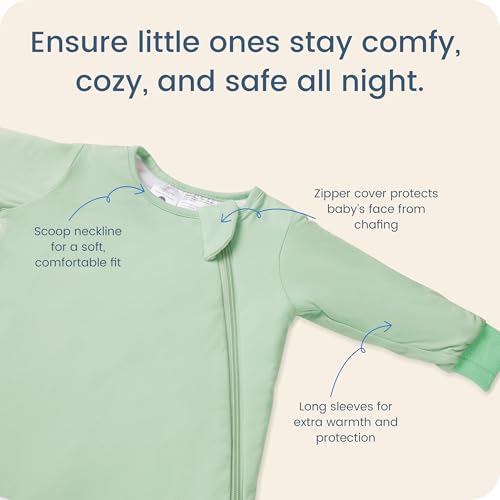 1.0 TOG Long Sleeve Sleep Sack, Baby Wearable Blanket 2-Way Zipper - color: Midnight, size: 6-18 Months