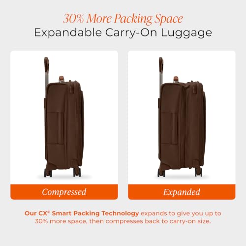 Briggs & Riley Baseline Essential 22 Inch Softside Carry-On, Chocolate - color: Chocolate, size: 22" Carry-On