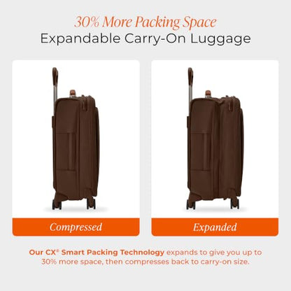 Briggs & Riley Baseline Essential 22 Inch Softside Carry-On, Chocolate - color: Chocolate, size: 22" Carry-On