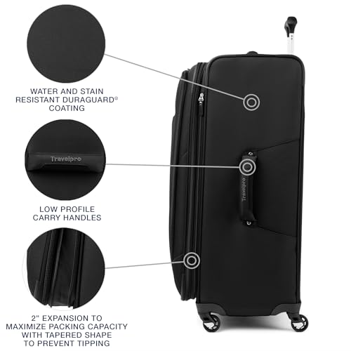Travelpro Maxlite 5 Softside Checked Luggage Spinner, Black, 29-Inch - color: Black, size: Checked-Large 29-Inch