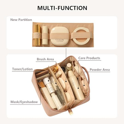 Omeily Travel Makeup & Toiletry Bag for Women Cosmetic Bag Makeup Organizer - color: C-Pink