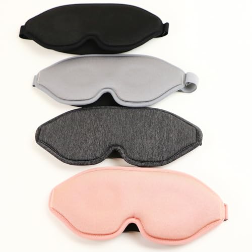 2 Pack Sleep Masks 3D Contoured Eye Mask for Sleeping - color: Darkgray&pink