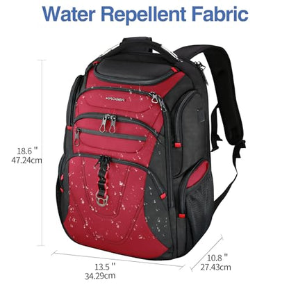 KROSER Travel Laptop Backpack 17.3 Inch XL Computer Backpack for Men/Women - color: Black/Red, size: 17.3 inch