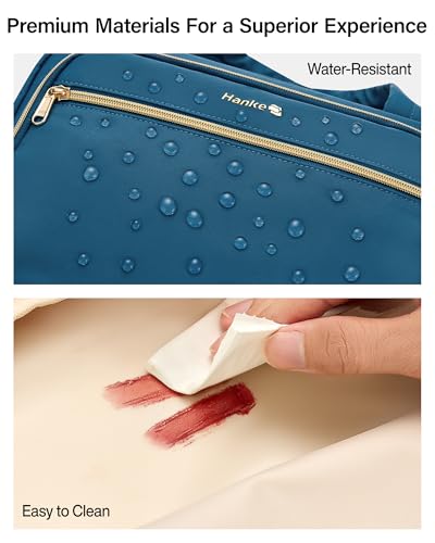 Hanke Hanging Travel Toiletry Bag for Women Portable Makeup Bag - color: Navy Blue