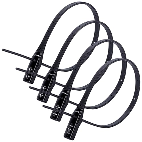 4 Pack Adjustable Cable Zip Tie Lock 3-Digit Combination Security Lock Flexible Security Strap Lock for Helmet Bike Rack Motorcycle Skateboard Luggage Door Stroller Cabinet