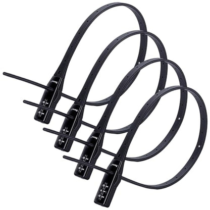 4 Pack Adjustable Cable Zip Tie Lock 3-Digit Combination Security Lock Flexible Security Strap Lock for Helmet Bike Rack Motorcycle Skateboard Luggage Door Stroller Cabinet