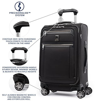 Travelpro Platinum Elite Carry-On Luggage Spinner, Black, 21-Inch - color: Shadow Black, size: Carry-On 21-Inch