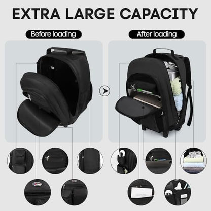 20" 2-in-1,Wheeled Travel Luggage Bag w/Telescopic Handle - color: JH-2560-Black-20