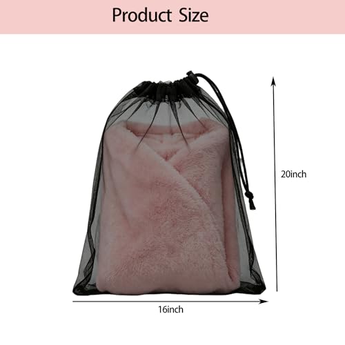 4 Pack Mesh Travel Laundry Bag 16" x 20"Extra Large Dirty Clothes Organizer - color: Black+Black+Black+Black, size: 16"x20"