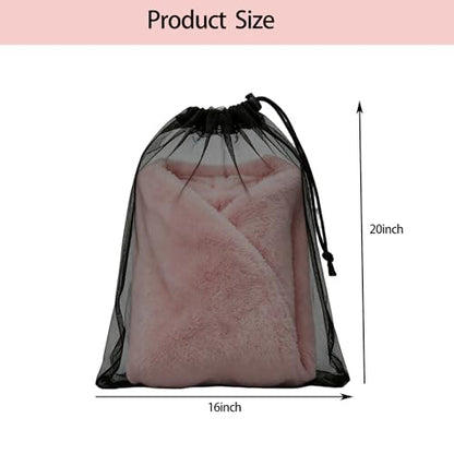4 Pack Mesh Travel Laundry Bag 16" x 20"Extra Large Dirty Clothes Organizer - color: Black+Black+Black+Black, size: 16"x20"