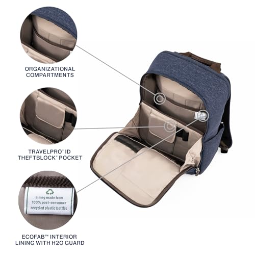 Travelpro Platinum Elite Slim Laptop Backpack, Blue, 16-Inch - color: True Navy Blue, size: 16 inches