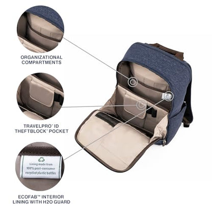Travelpro Platinum Elite Slim Laptop Backpack, Blue, 16-Inch - color: True Navy Blue, size: 16 inches