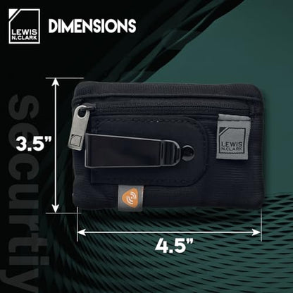 Lewis N. Clark RFID-Blocking Hidden Clip Stash Travel Belt Wallet, Black, One Size - color: Black