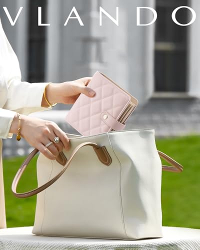 VLANDO Small Jewelry Storage with Velvet Clear Pouches,Pink - color: Pink