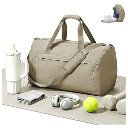 Gym Bags for Women with Shoe Compartment Overnight Bag Camel - color: F2-Camel