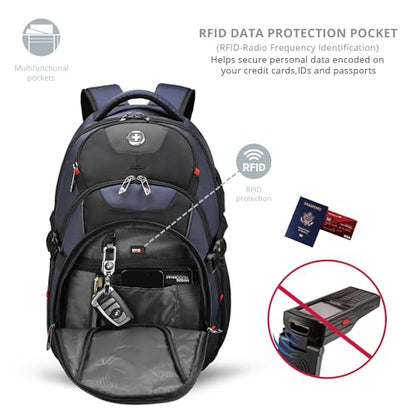 Swissdigital Design Backpack for Men with Apple Find My SD803BT013-12 - color: Blue-finder