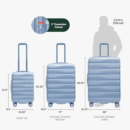 Traveler's Choice Edinburgh II Hardside Spinner Luggage, TSA Lock, Blue, 21" Carry-on - color: Blue, size: 21" Carry-on
