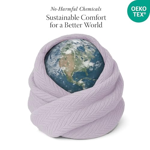 Threadmill Luxury 100% Cotton King Herringbone Blanket, Lilac - color: Lilac, size: King (106" x 92")