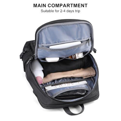 PIJUSHI Travel Backpack 35L Carry On Backpack Flight Approved - color: Updated Black