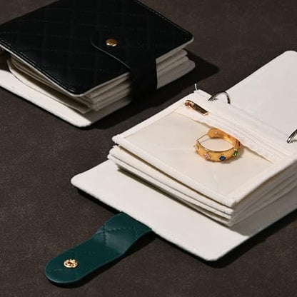 Oirlv Travel Jewelry Organizer Book Blue-Green - color: Blue-Green