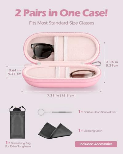 ProCase Hard Double Sunglasses Glasses Case for Men Women -Lightpink - color: Lightpink
