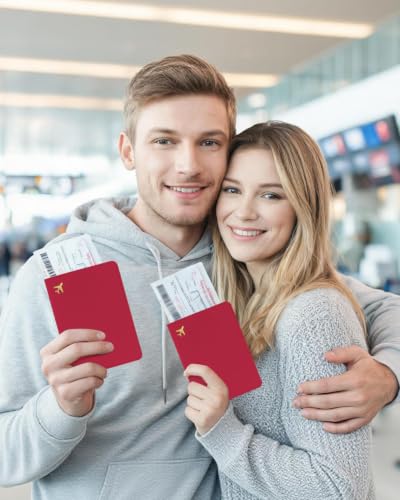 Passport Holder for Travel - RFID Blocking for Women & Men - color: Wine Red