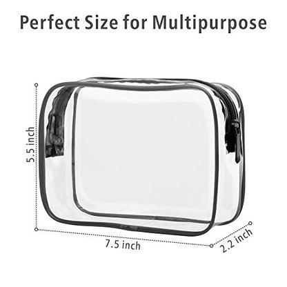 PACKISM TSA Approved Toiletry Bag - Clear Makeup Bag, Black White Grey - color: Black White Grey, size: Medium Set
