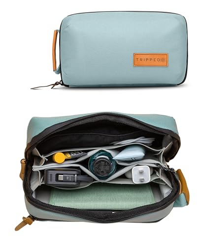 TRIPPED Travel Gear Tech Organizer Pouch for Accessories and Cables - color: Dusty Teal