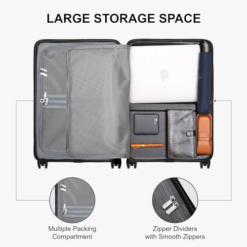 LEVEL8 Carry on Suitcase, 20 Inch Hardshell Carry on Luggage with Wheel - color: Light Blue, size: 20 Inch