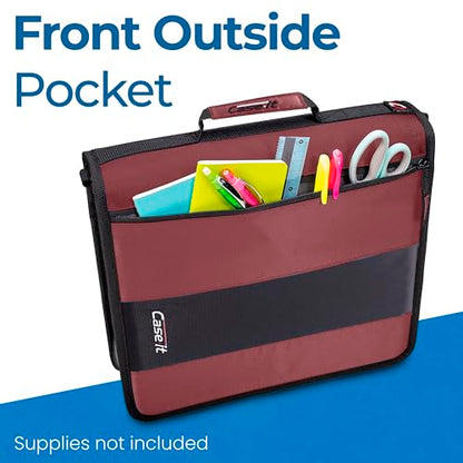 Case-it School Zipper Binder | 2-Inch O-Rings | 350-Sheet | D-251 Burgundy - color: Burgundy, size: 1 Pack