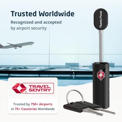 TravelMore TSA Approved Locks for Luggage with Keys, Secure Travel Locks - color: 1 Pack - Black
