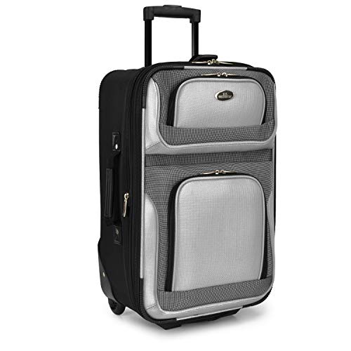 U.S. Traveler New Yorker Lightweight Expandable Rolling Luggage, Charcoal, 4-Piece Set - color: Gray 2.0, size: 4-Piece Set (15/21/25/29)