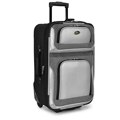 U.S. Traveler New Yorker Lightweight Expandable Rolling Luggage, Charcoal, 4-Piece Set - color: Gray 2.0, size: 4-Piece Set (15/21/25/29)