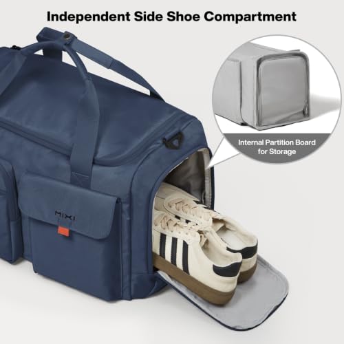 Mixi 17" Underseat Carry-On Luggage Travel Tote, Water-Resistant, Dark Blue - color: Dark Blue