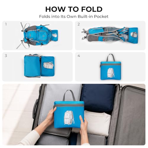 20L Small Hiking Backpack for Women Men,Lightweight Packable Travel Daypack - color: Blue