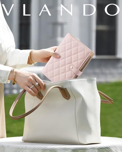 VLANDO Jewelry Travel Case,Loose-Leaf with Clear Velvet Pouches,Pink - color: 04.Pink