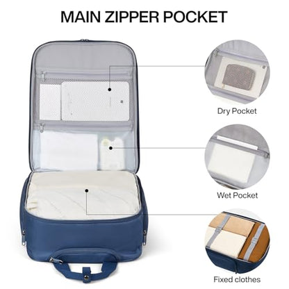 Hanke 16 Inch Underseat Carry On Luggage with 2 Wheels Airline Approved - color: Blue, size: 16 Inch