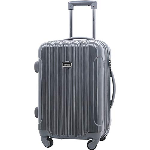 kensie TSA-Lock Hardside Spinner Luggage, Metal Gray, 20-Inch - color: Gun Metal, size: 20-Inch (Single)