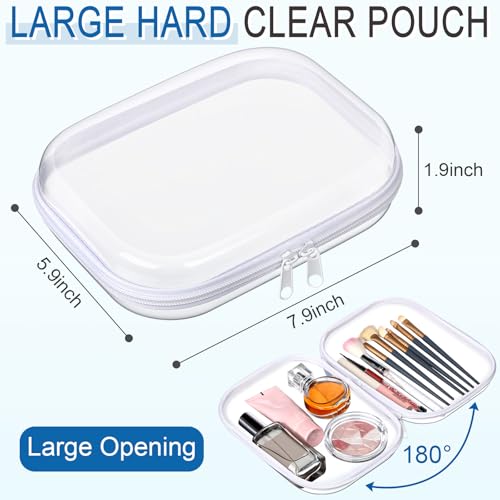 Sanwuta 6 Clear Hard Zipper Case,Clear,7.87 x 5.9 x 2 Inch - color: White, size: 7.87 x 5.9 x 2 Inch