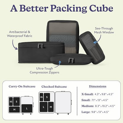 Vandel Space-Saving Compression Packing Cubes for Women 4-Pack Compressible - color: 7. Black, size: 4 Pack (Compression)