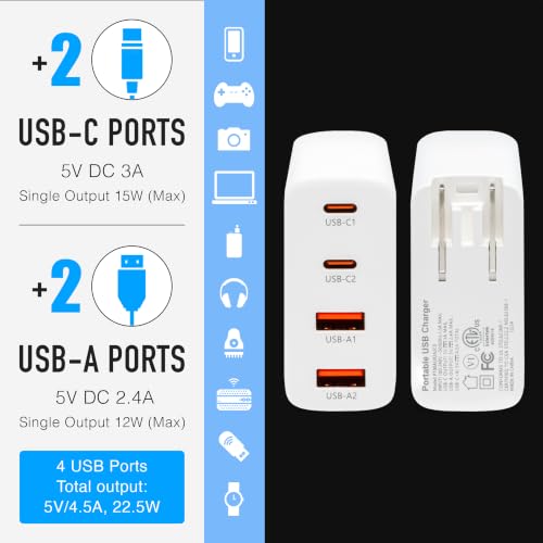 Cruise On Non Surge Cruise Approved Power Strip, Foldable [2 USB, 2 USB-C] - color: [2 USB, 2 USB-C] Foldable