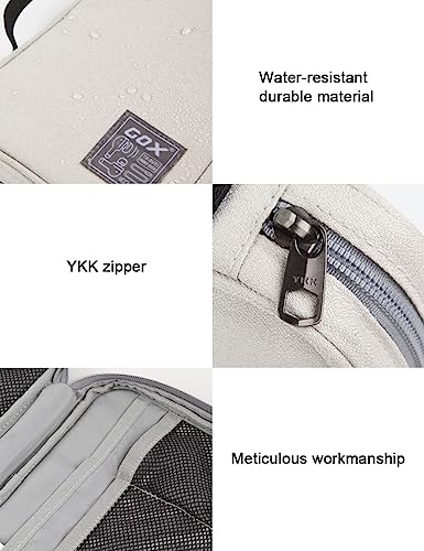 GOX Tech Pouch Accessories Case Organizer for Travel Small Electronics Bag - color: BEIGE-Large