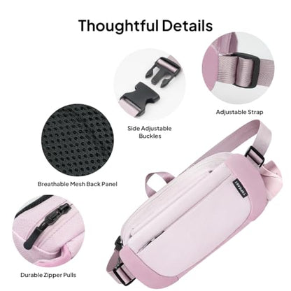 TOPEAST Waist Pack Large Capacity Fanny Pack with Water Bottle Pocket - color: Pink